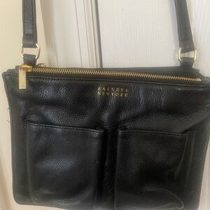 Barneys New York black leather shoulder bag
